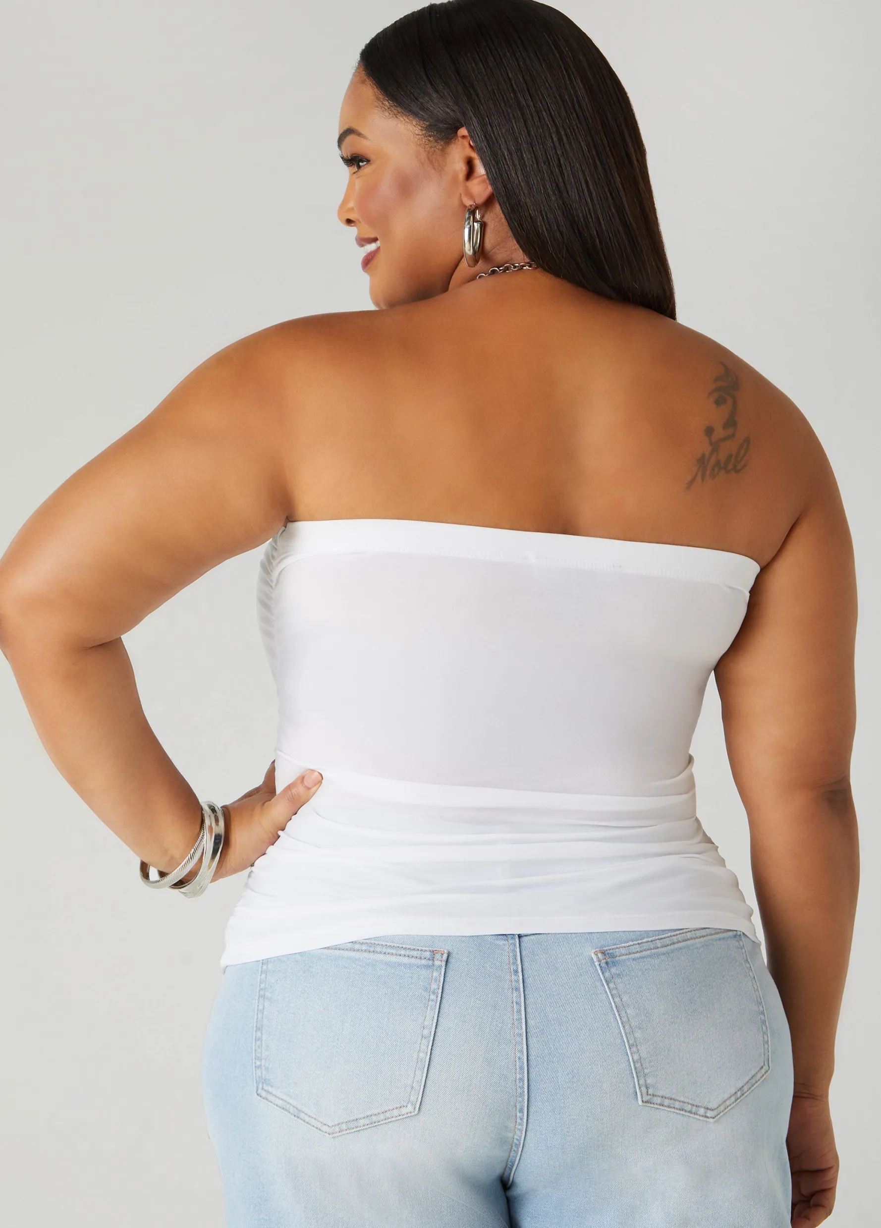 New Ashley Stewart Ruched Tube Top
