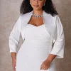 Hot Ashley Stewart Sateen Bridal Bolero White