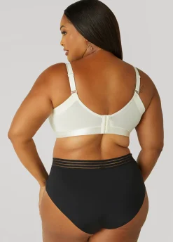New Ashley Stewart Satin Underwire Minimizer Bra Ivory