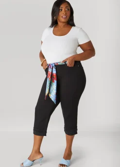 Clearance Ashley Stewart Scarf Belt Denim Capris