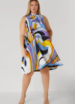 Online Ashley Stewart Scarf Print Swing Dress Multi