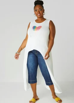 Sale Ashley Stewart Seam Detailed Denim Capris