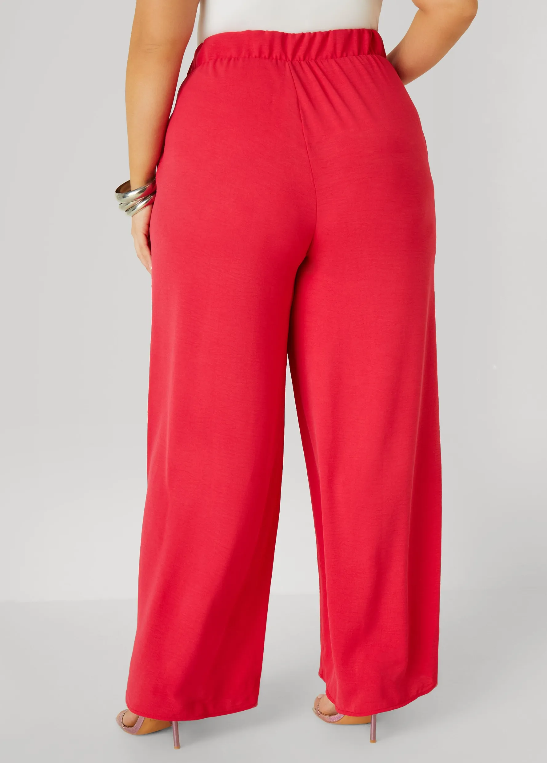 Online Ashley Stewart Seamed Textured Wide Leg Pants