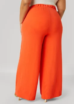 Online Ashley Stewart Seamed Textured Wide Leg Pants