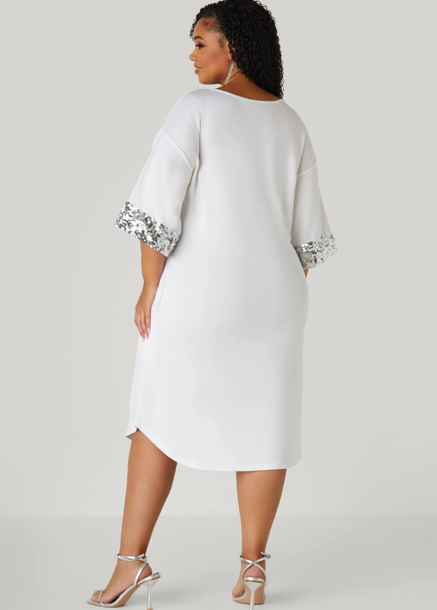 Outlet Ashley Stewart Sequined Terry T Shirt Dress