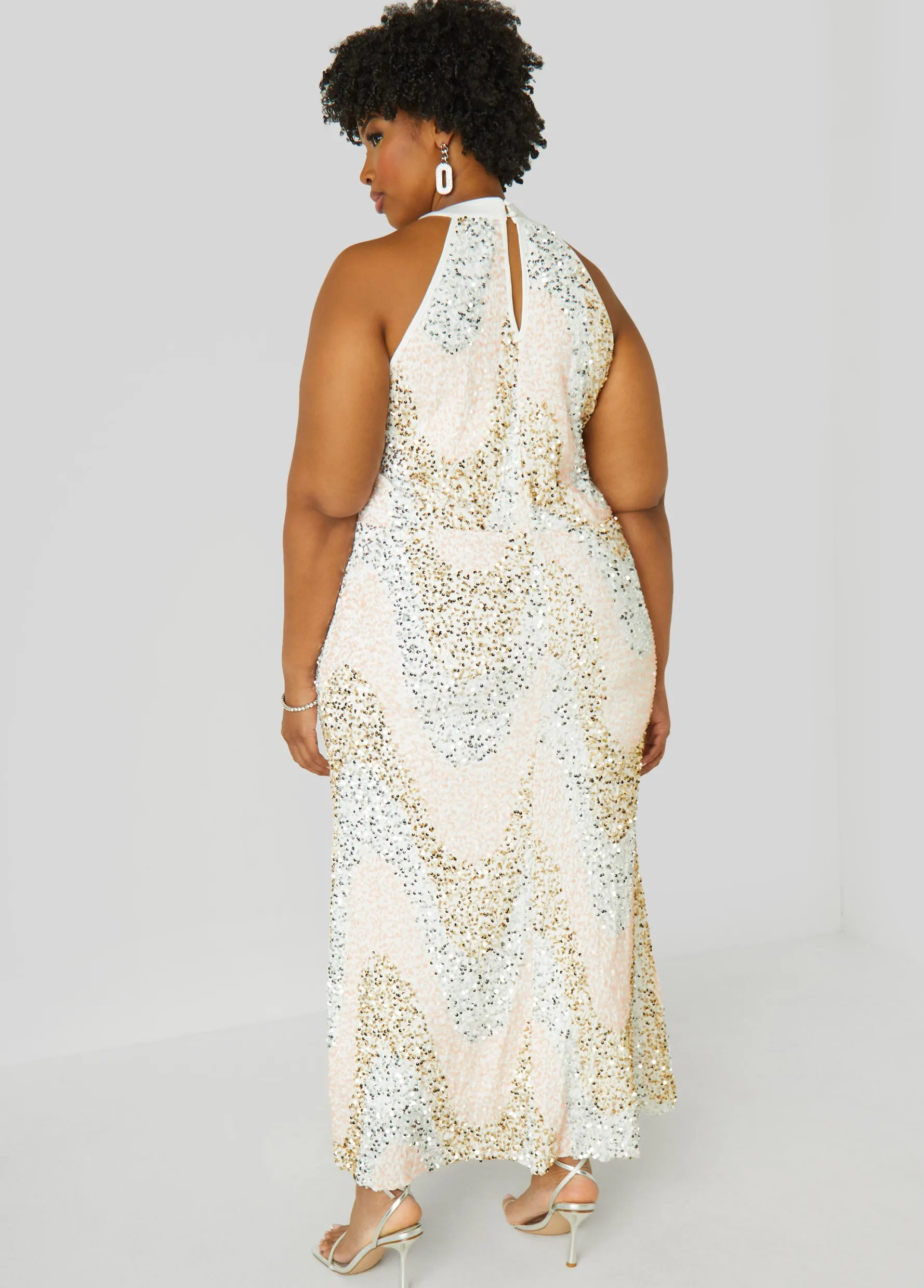 Hot Ashley Stewart Sequined Velvet Gown