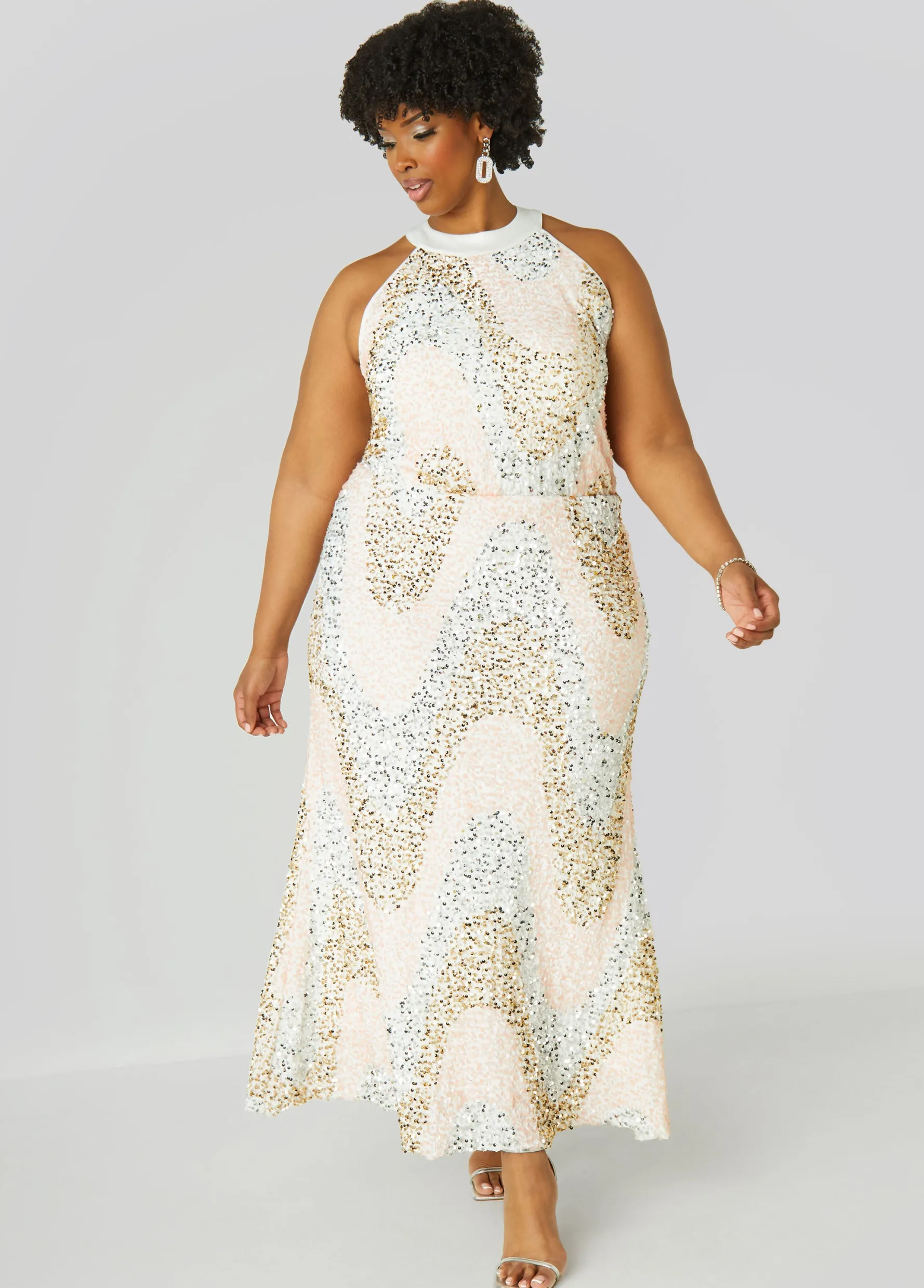 Hot Ashley Stewart Sequined Velvet Gown