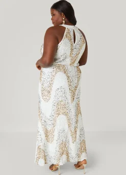 Hot Ashley Stewart Sequined Velvet Gown