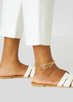 Hot Ashley Stewart Sexy Tone Anklet Set Gold