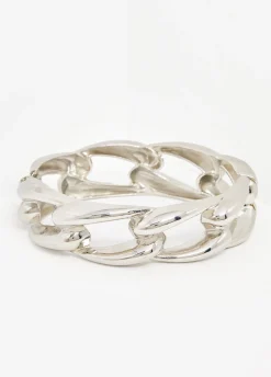 Hot Ashley Stewart Tone Chain Link Cuff Silver