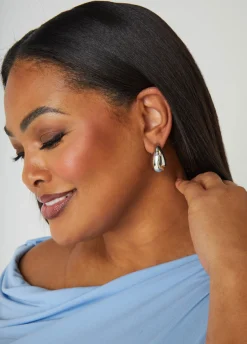 Discount Ashley Stewart Tone Teardrop Earrings Silver