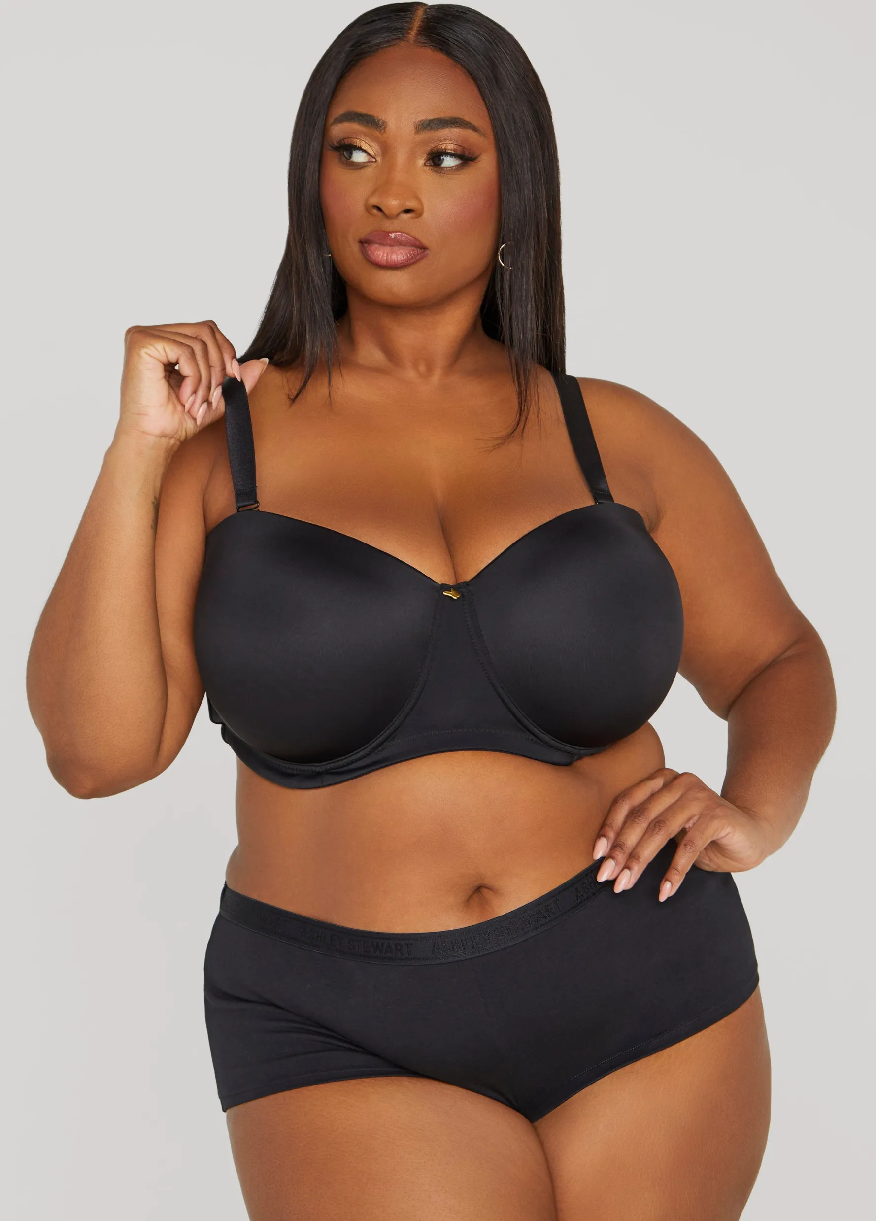 New Ashley Stewart Six Way Convertible Butterfly Bra Black
