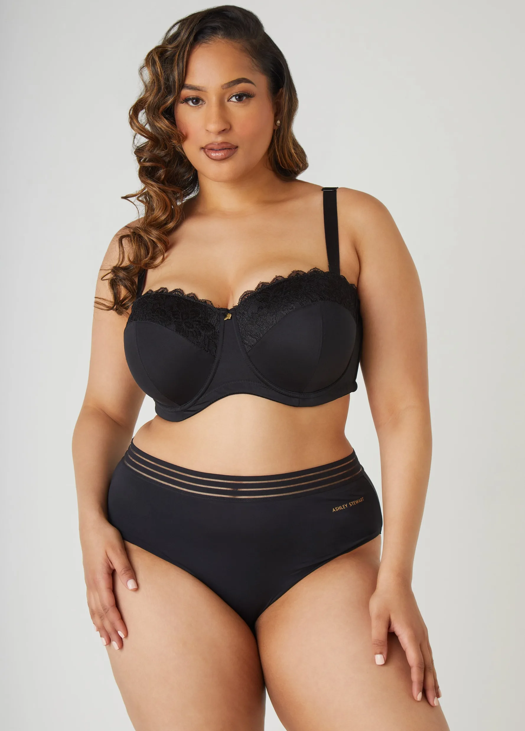 Best Ashley Stewart Six Way Convertible Lace Butterfly Bra Black