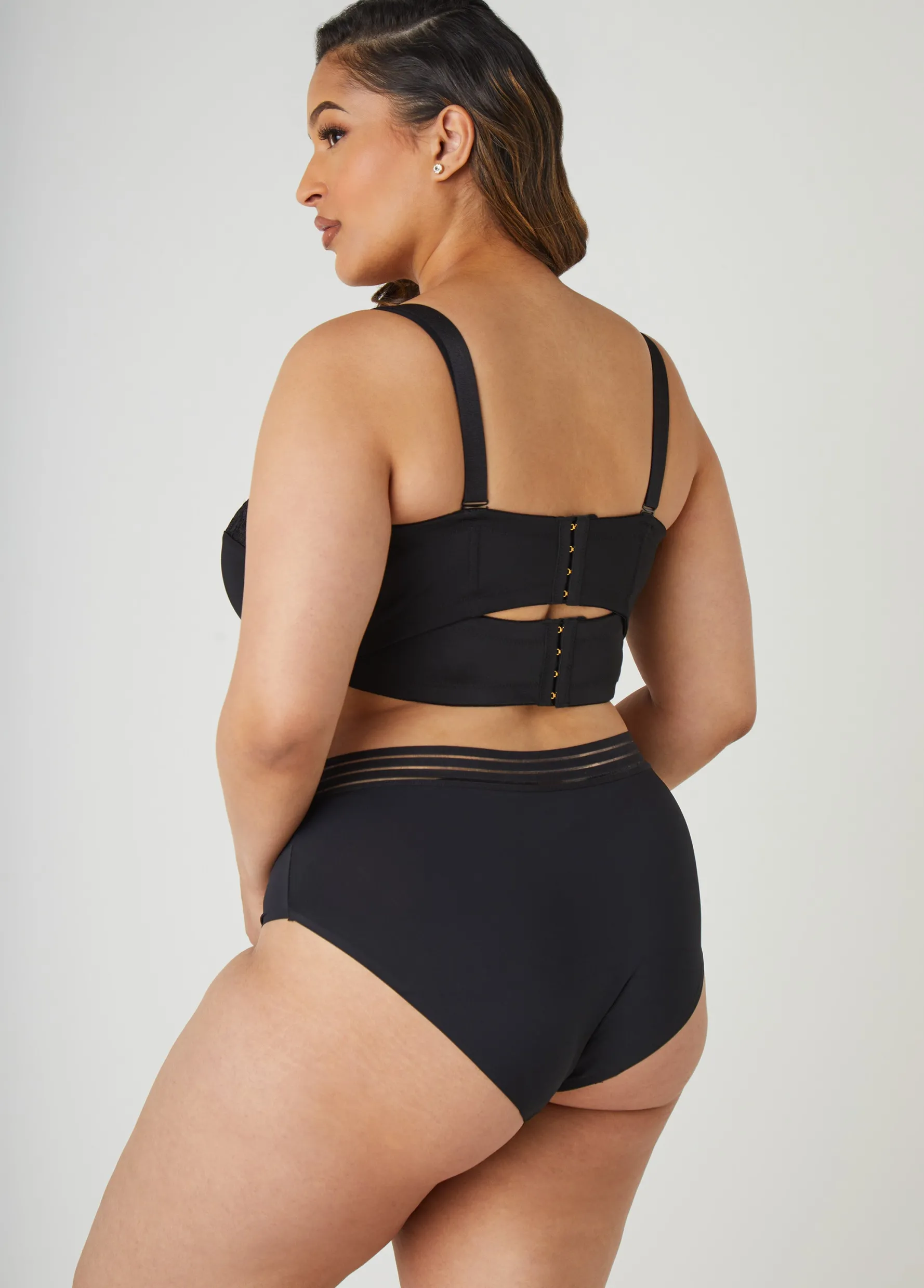 Best Ashley Stewart Six Way Convertible Lace Butterfly Bra Black