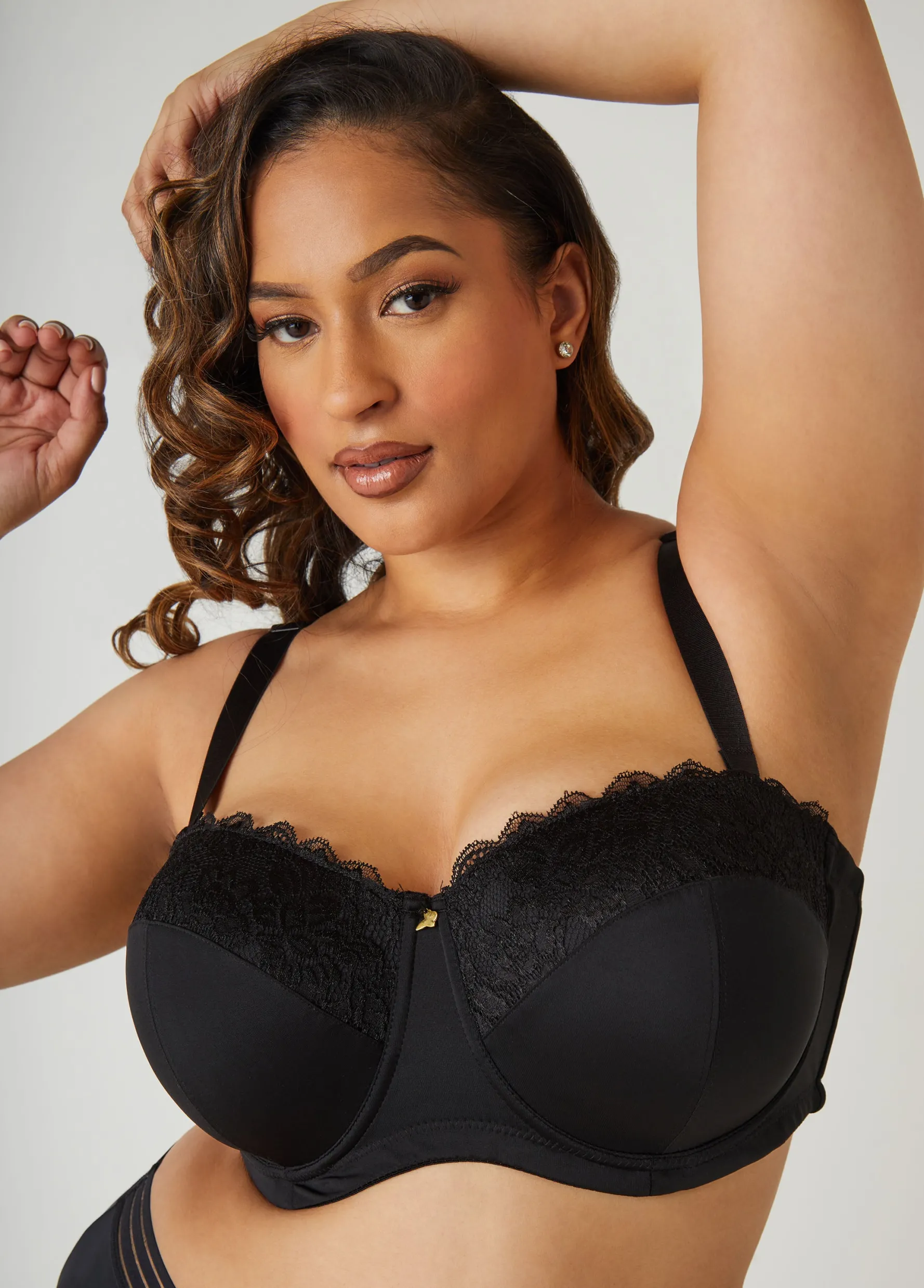 Best Ashley Stewart Six Way Convertible Lace Butterfly Bra Black