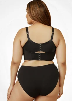 Discount Ashley Stewart Smoothing Plunge Butterfly Bra Black