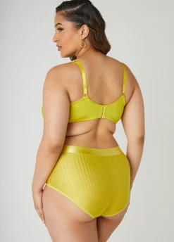 Outlet Ashley Stewart Spacer Cup Striped T-Shirt Bra Yellow