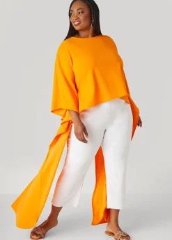Clearance Ashley Stewart Split Back Hi Low Duster Top