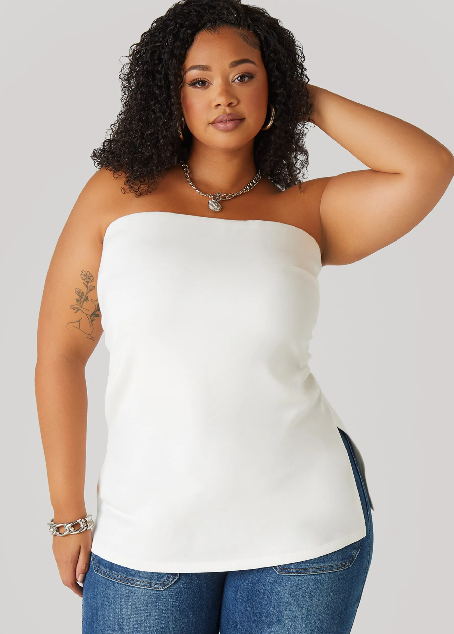 Discount Ashley Stewart Split Side Tube Top