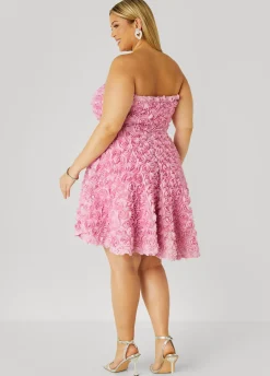 Outlet Ashley Stewart Strapless Rosette A Line Dress