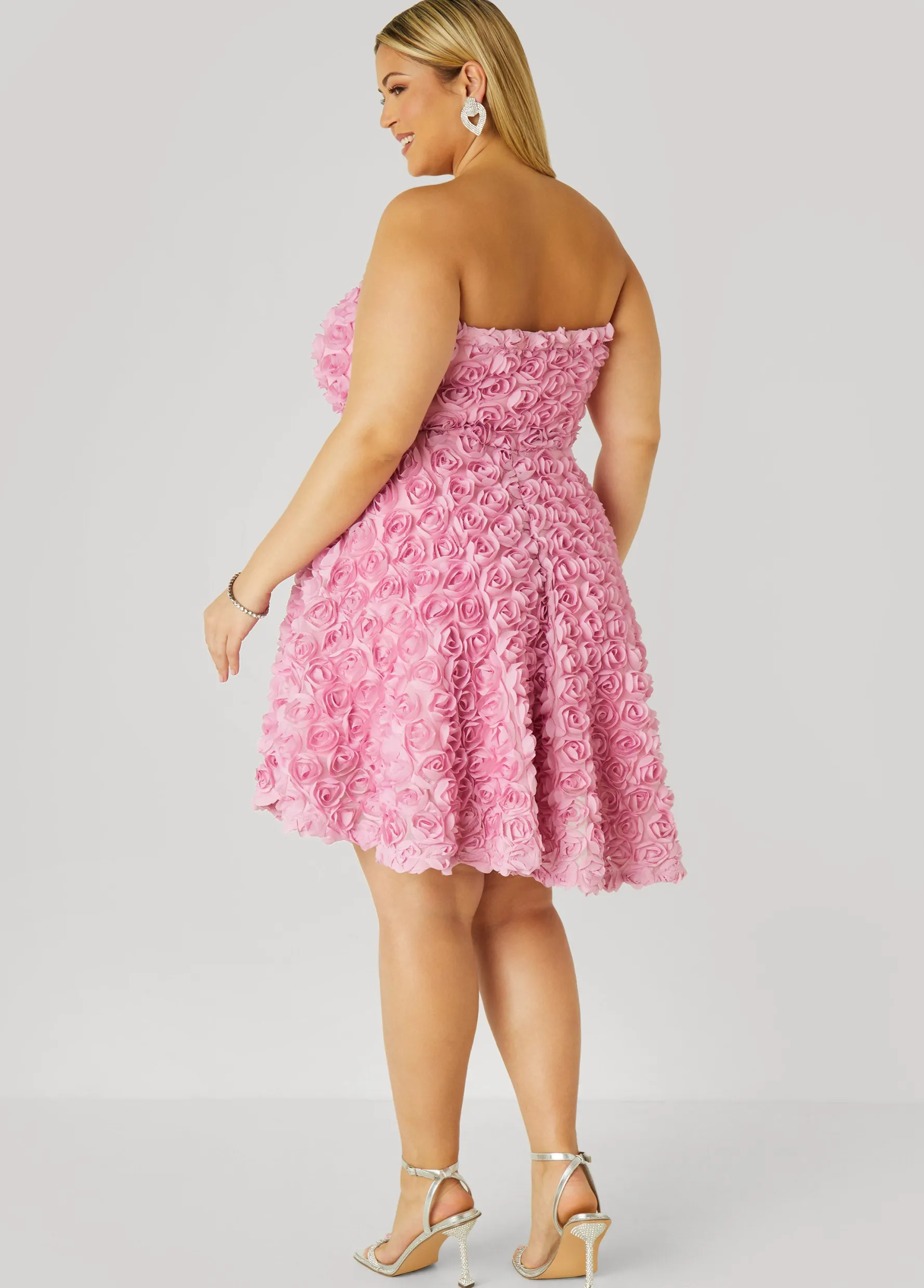 Outlet Ashley Stewart Strapless Rosette A Line Dress