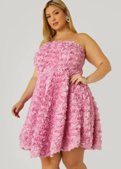 Outlet Ashley Stewart Strapless Rosette A Line Dress