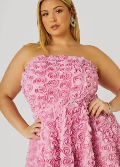 Outlet Ashley Stewart Strapless Rosette A Line Dress