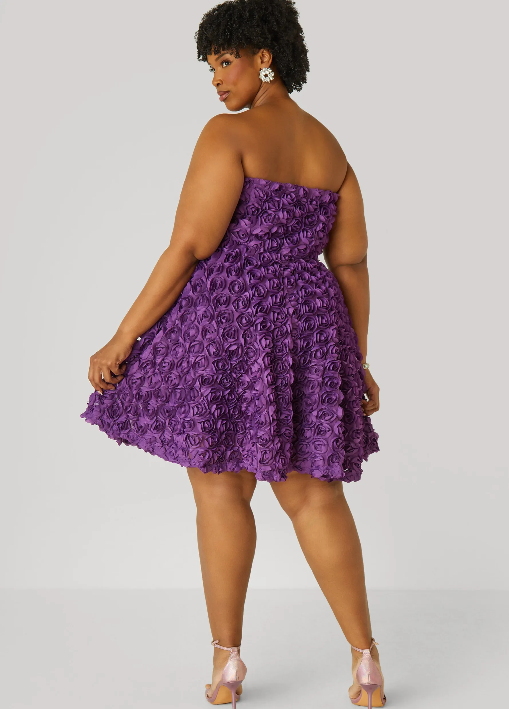 Outlet Ashley Stewart Strapless Rosette A Line Dress