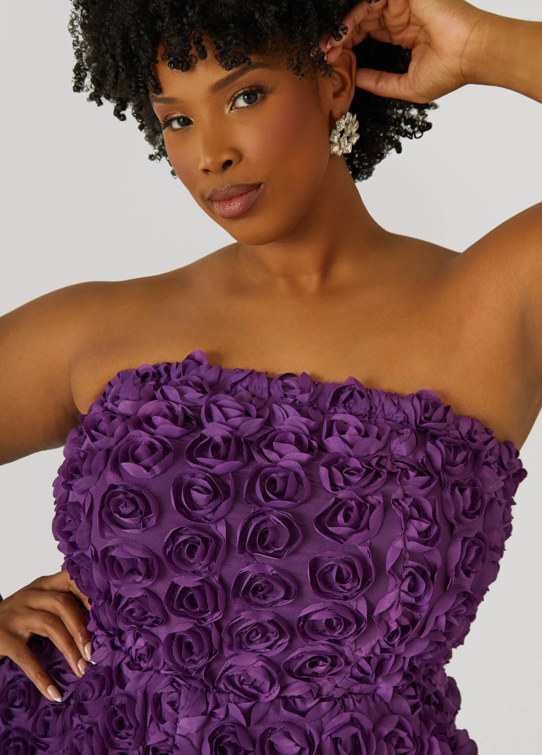 Outlet Ashley Stewart Strapless Rosette A Line Dress