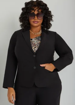 Discount Ashley Stewart Stretch Twill Millennium Blazer Black