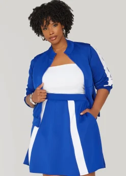 Outlet Ashley Stewart Stripe Trimmed Tennis Skirt