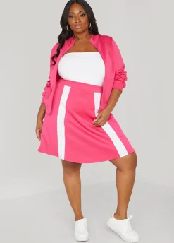 Outlet Ashley Stewart Stripe Trimmed Tennis Skirt