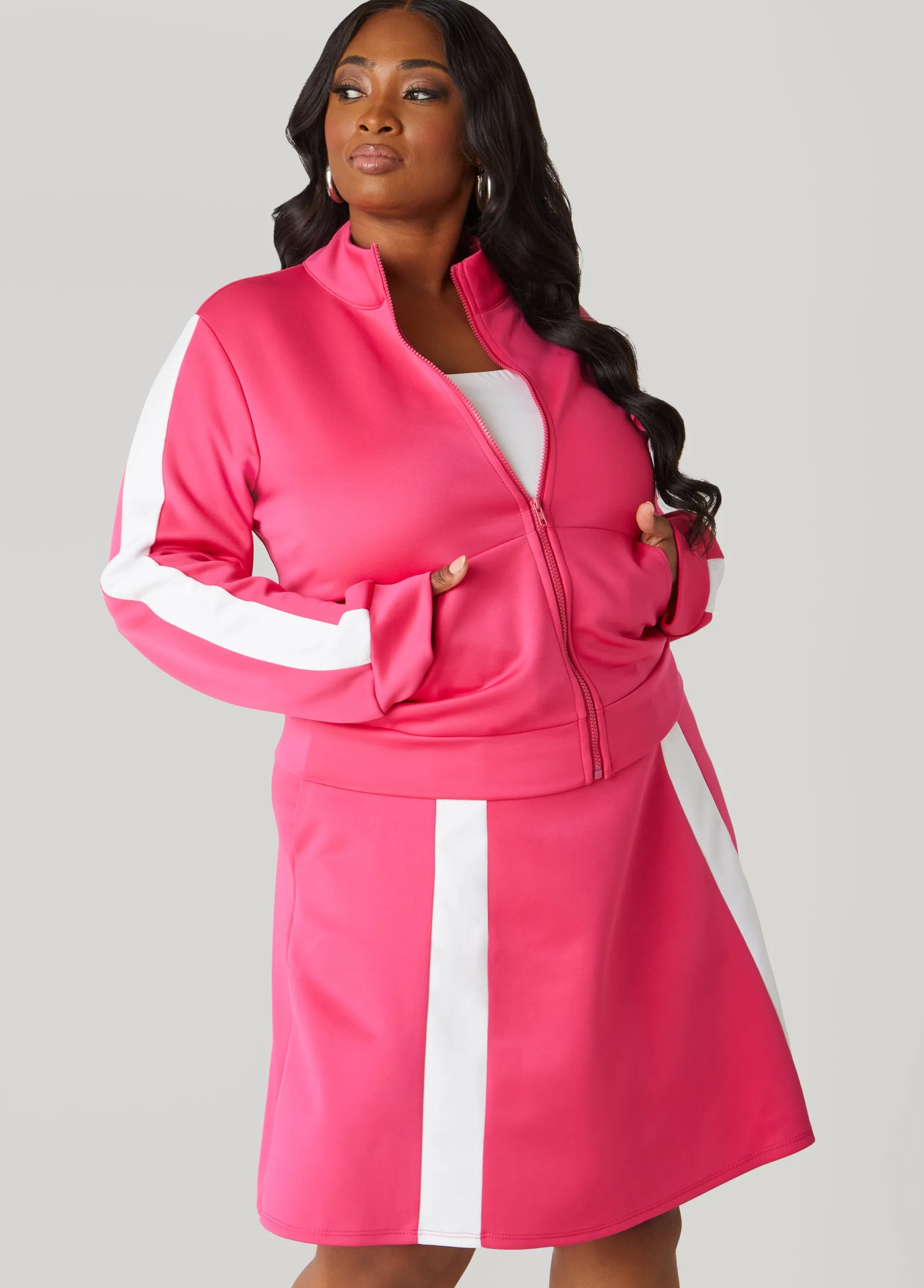 Hot Ashley Stewart Stripe Trimmed Track Jacket