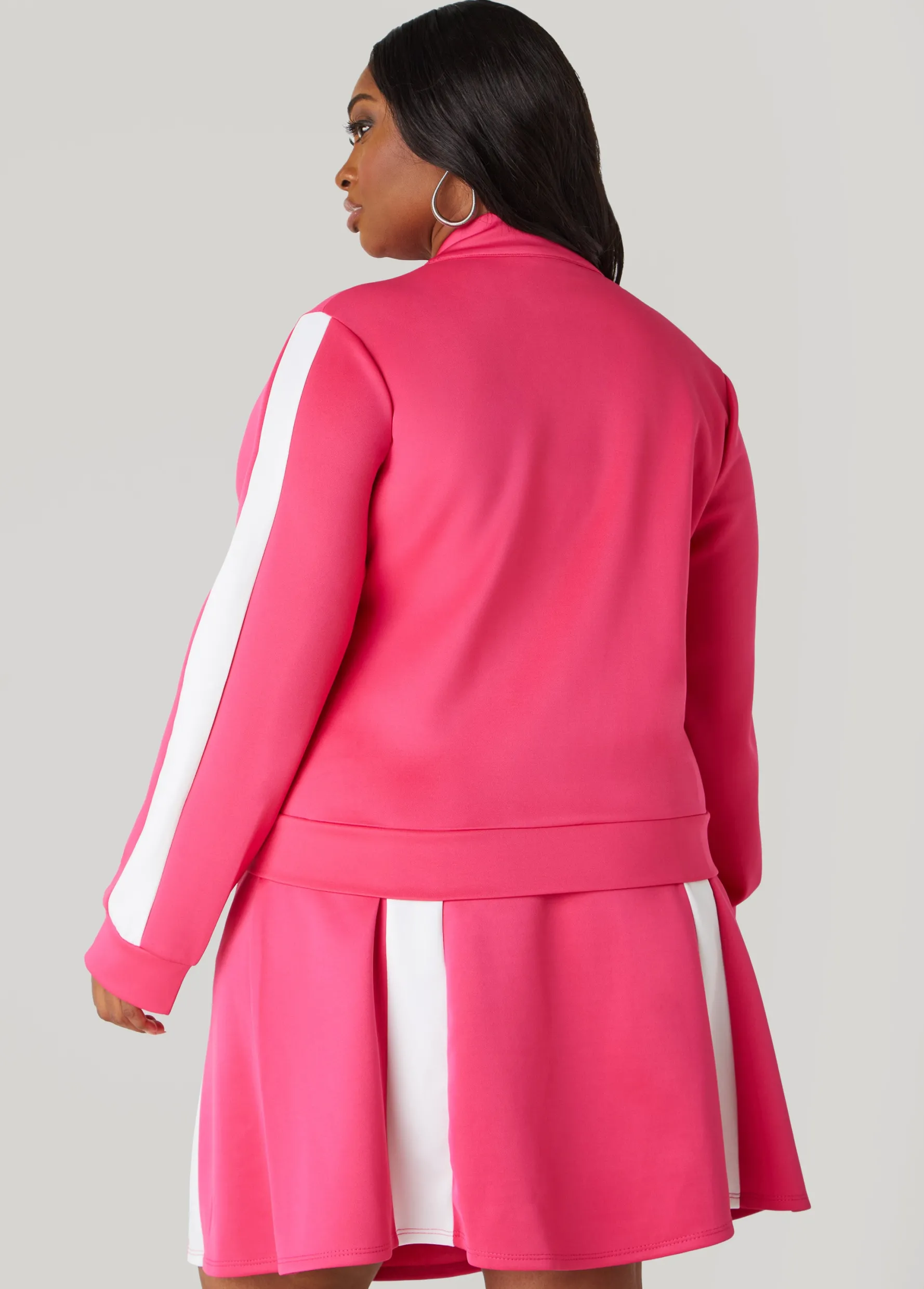 Hot Ashley Stewart Stripe Trimmed Track Jacket