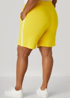 Best Ashley Stewart Striped French Terry Shorts Cyber Yellow