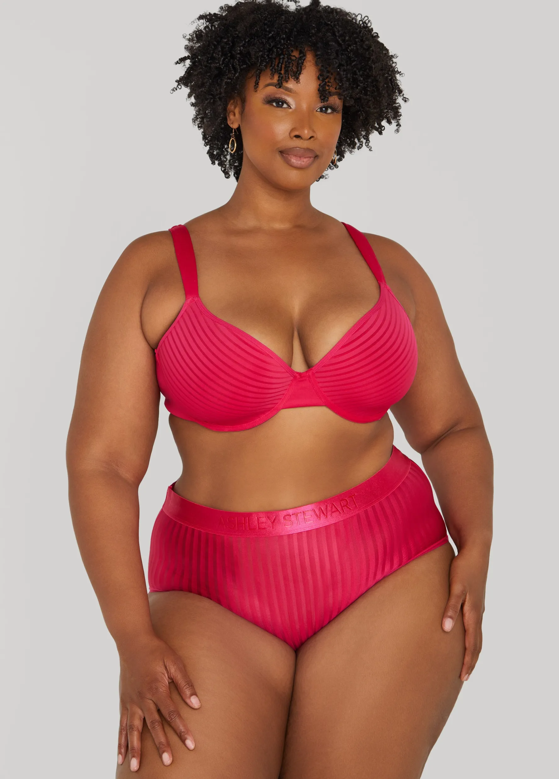 Hot Ashley Stewart Striped Microfiber Panties