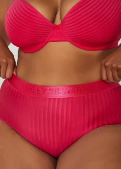 Hot Ashley Stewart Striped Microfiber Panties