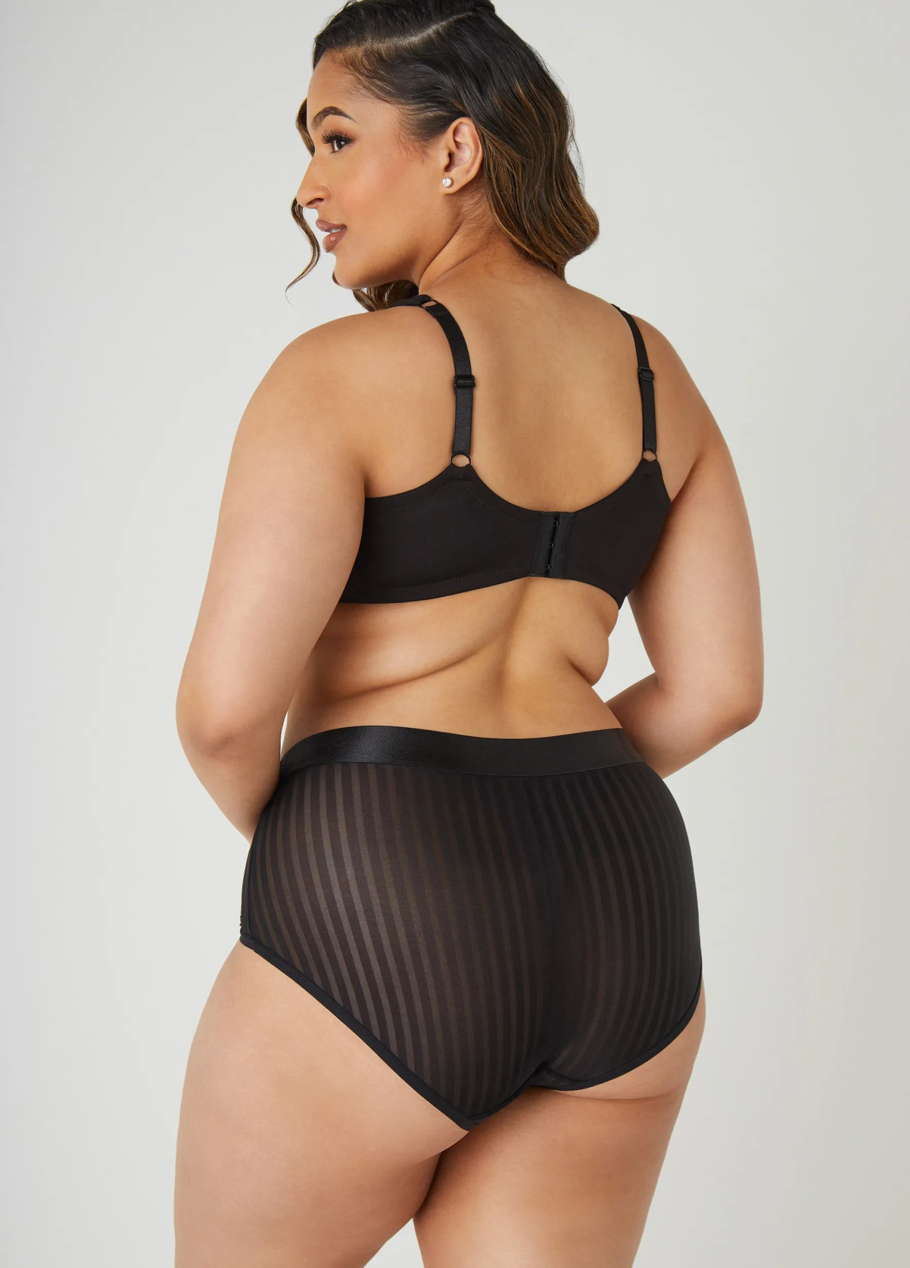 Hot Ashley Stewart Striped Microfiber Panties
