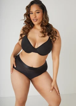 Hot Ashley Stewart Striped Microfiber Panties