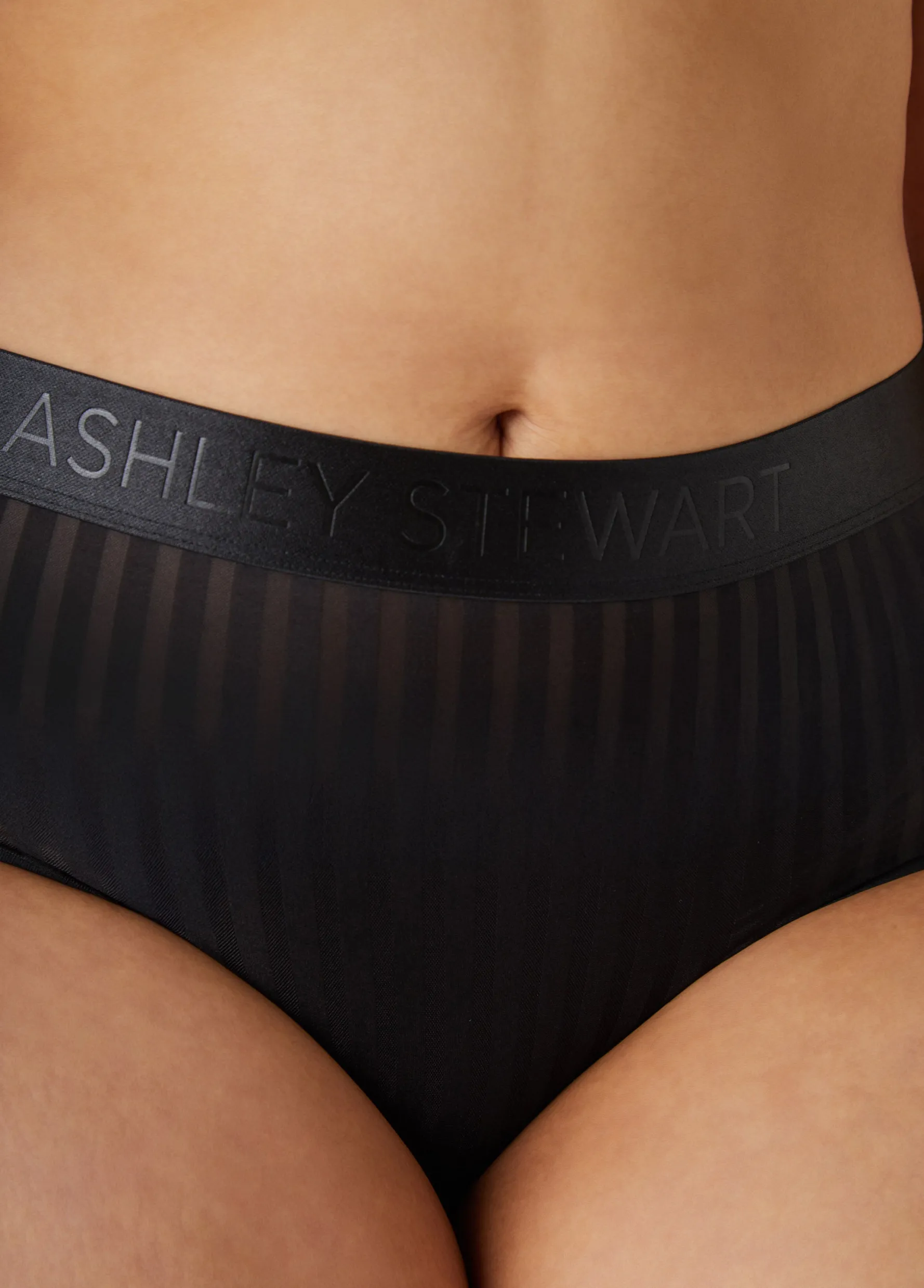Hot Ashley Stewart Striped Microfiber Panties