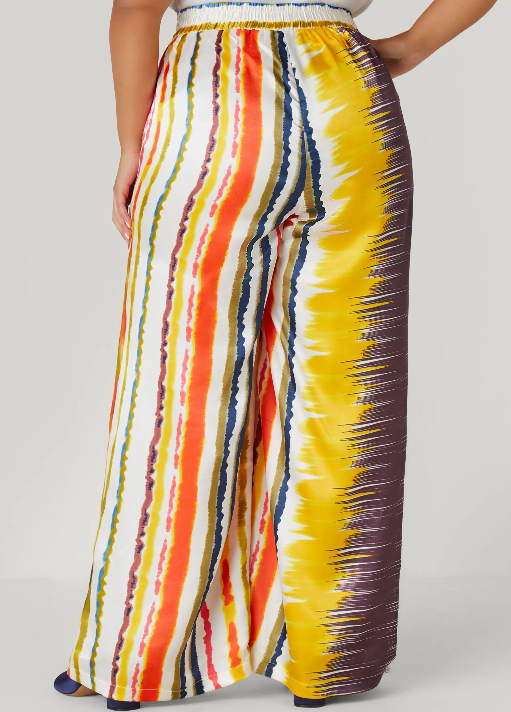 Hot Ashley Stewart Striped Satin Wide Leg Pants Multi