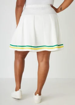 Hot Ashley Stewart Striped Tennis Skort Ivory