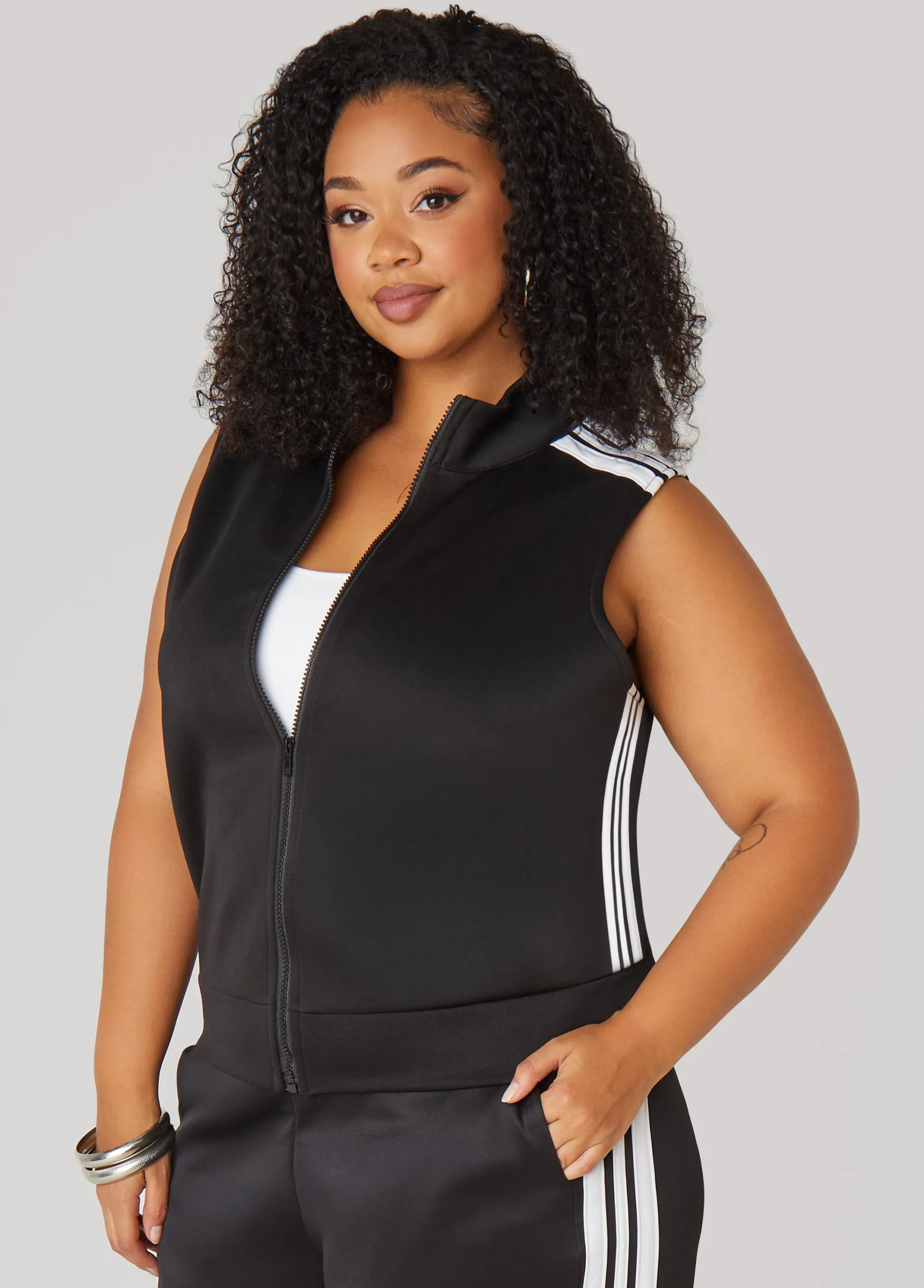 Best Ashley Stewart Striped Track Vest