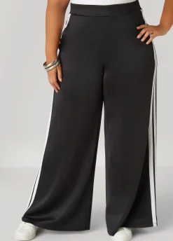 Best Ashley Stewart Striped Wide Leg Track Pants