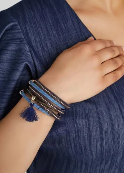 Online Ashley Stewart Studded Bracelet Denim