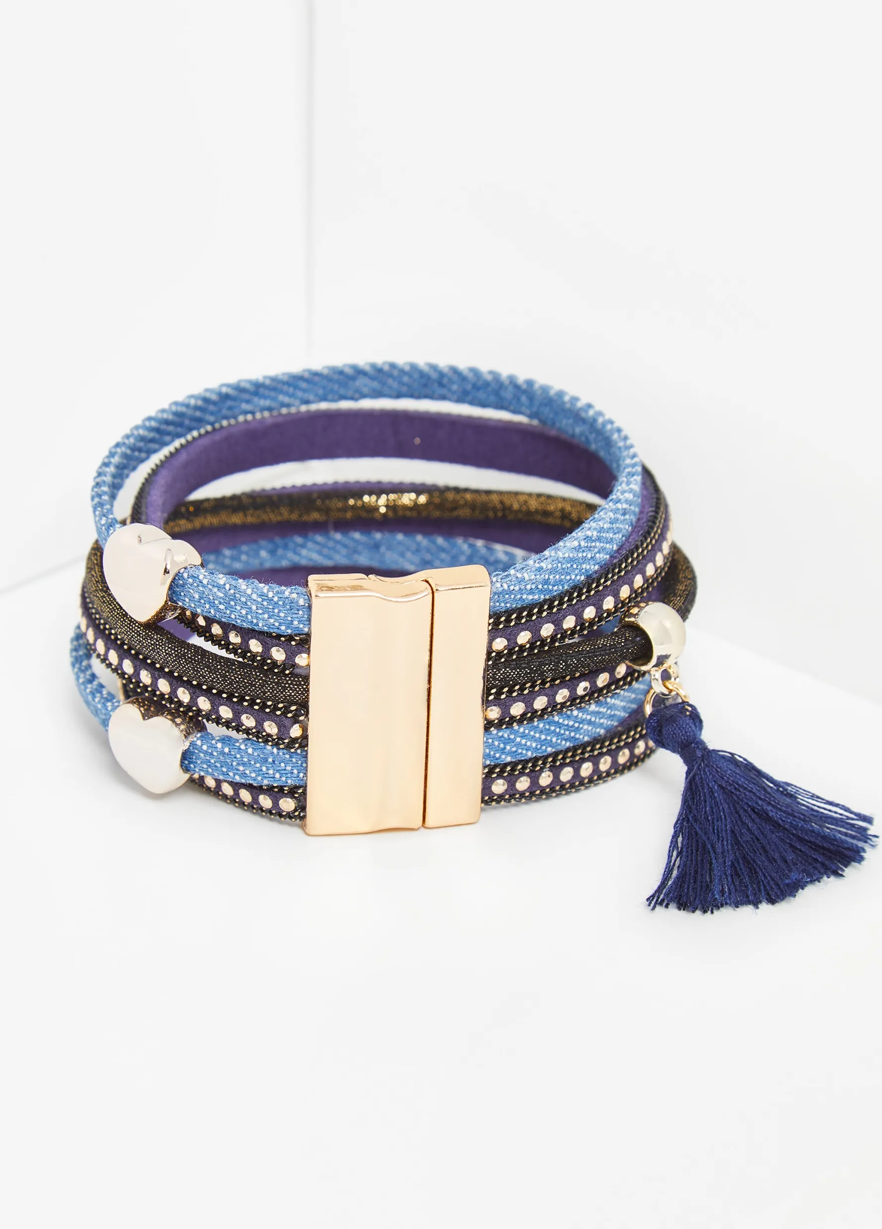 Online Ashley Stewart Studded Bracelet Denim