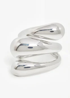 Online Ashley Stewart Swirl Tone Cuff Silver