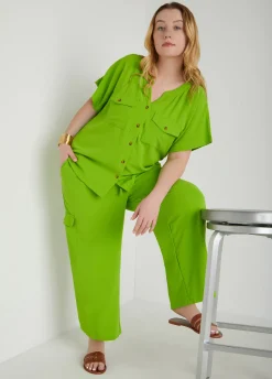 Best Ashley Stewart Textured Cargo Shirt