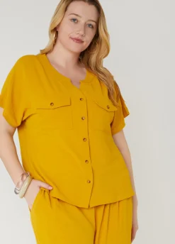 Best Ashley Stewart Textured Cargo Shirt