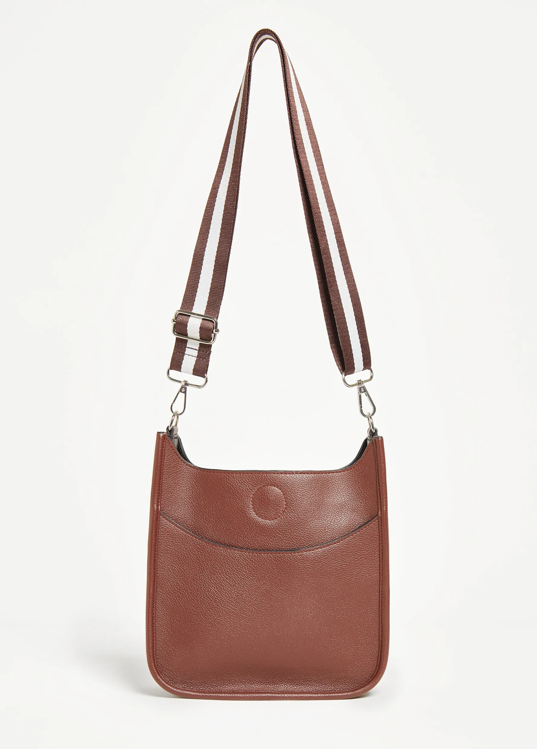 Online Ashley Stewart Textured Faux Leather Crossbody Caramel Cafe